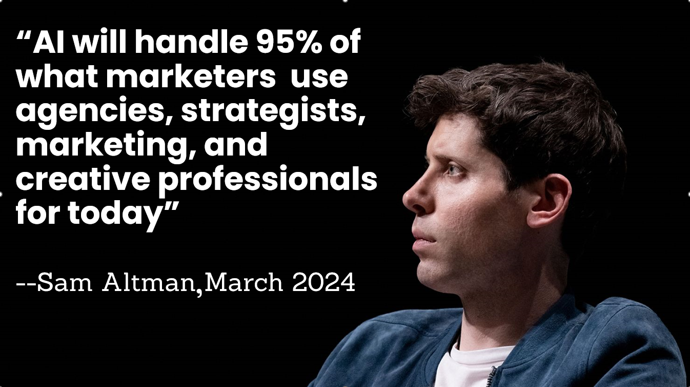 Image of sam altman saying 95% of creative work will be done by AI